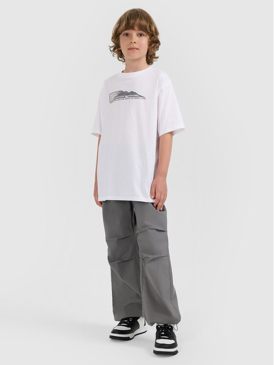 4F 4F T-Shirt APRES SKI Biały Oversize