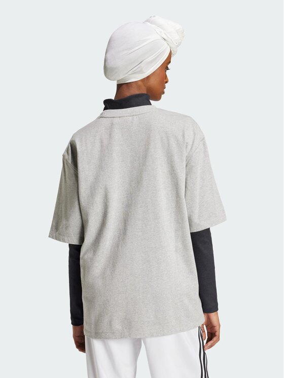 adidas adidas T-Shirt Essentials Boyfriend Tee Szary Oversize