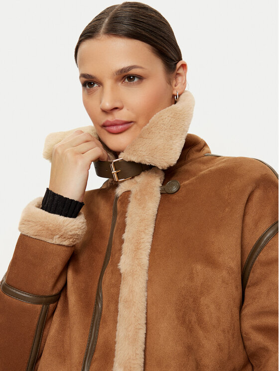 Morgan Morgan Cappotto in shearling 242-GROWN Marrone Regular Fit