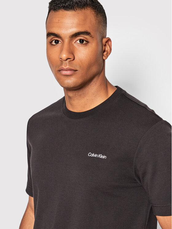 Calvin Klein Calvin Klein Футболка Micro Logo Interlock K10K109894 Чорний Regular Fit