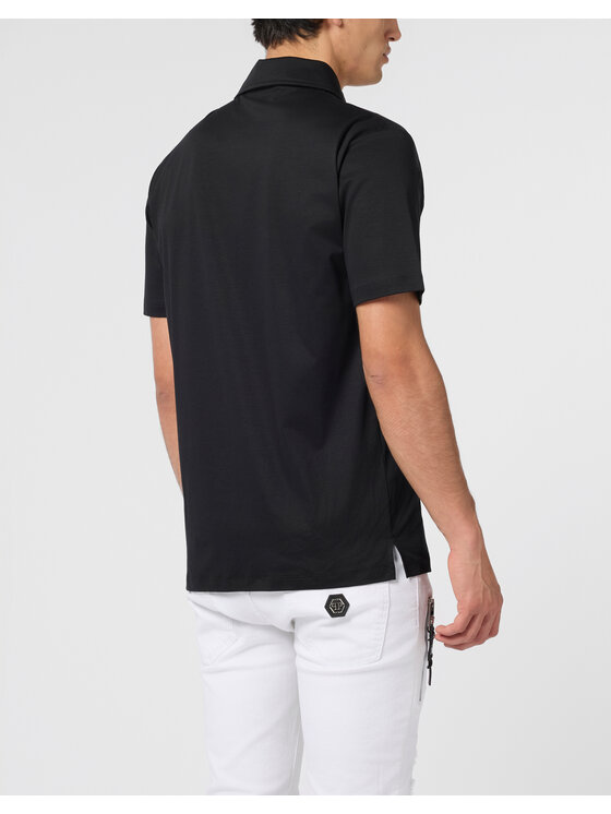 PHILIPP PLEIN PHILIPP PLEIN Polo 26257 Czarny Slim Fit