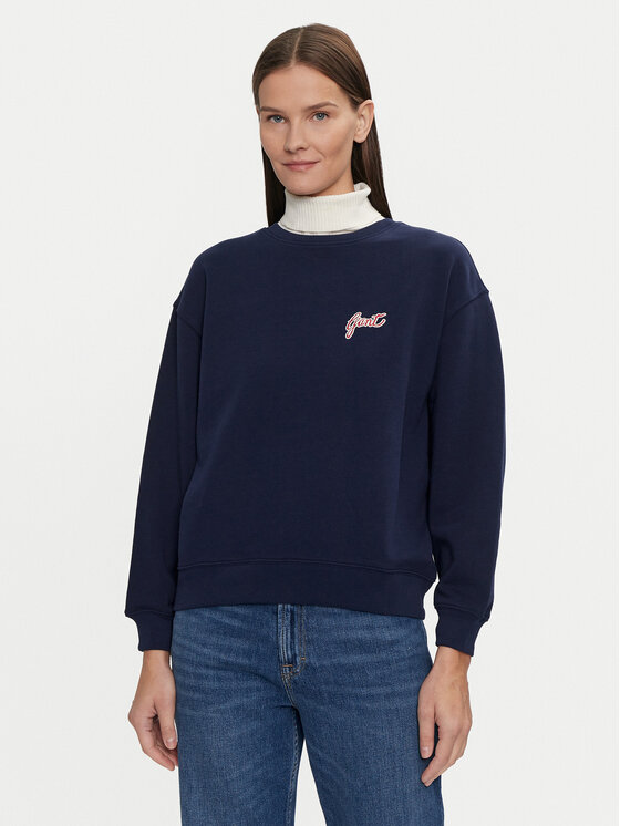 Gant Gant Pulóver 4201239 Sötétkék Loose Fit