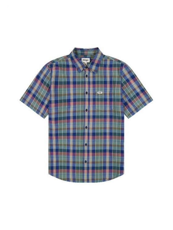 Wrangler Wrangler Camicia WRANGLER SS 1 POCKET SHIRT Blu Regular Fit