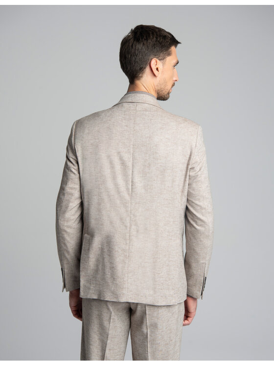 Borgio Borgio Marynarka Lago_br Brązowy Slim Fit
