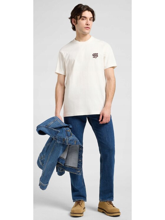 Lee Lee T-Shirt Relaxed Graphic Tee Biały Relaxed Fit