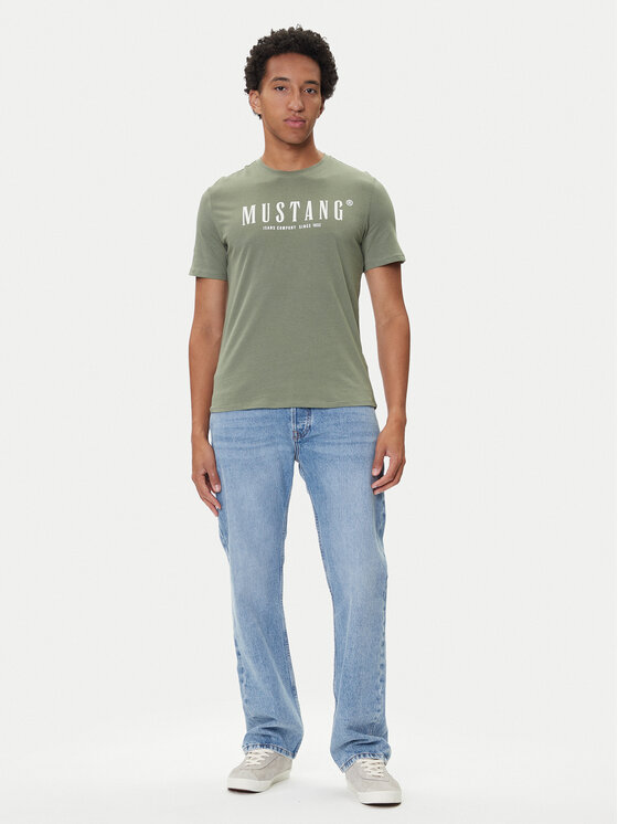 Mustang Mustang T-shirt Austin 1016853 Zelena Regular Fit