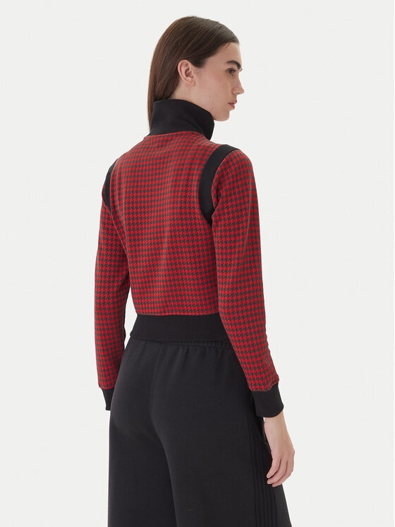 adidas adidas Bluză Houndstooth JY3461 Roșu Regular Fit