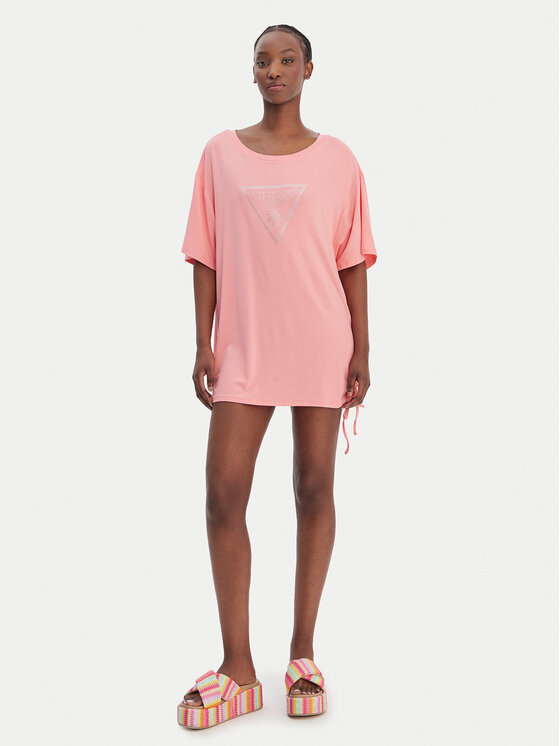 Guess Guess Marškinėliai E4GI00 K68D2 Rožinė Oversize
