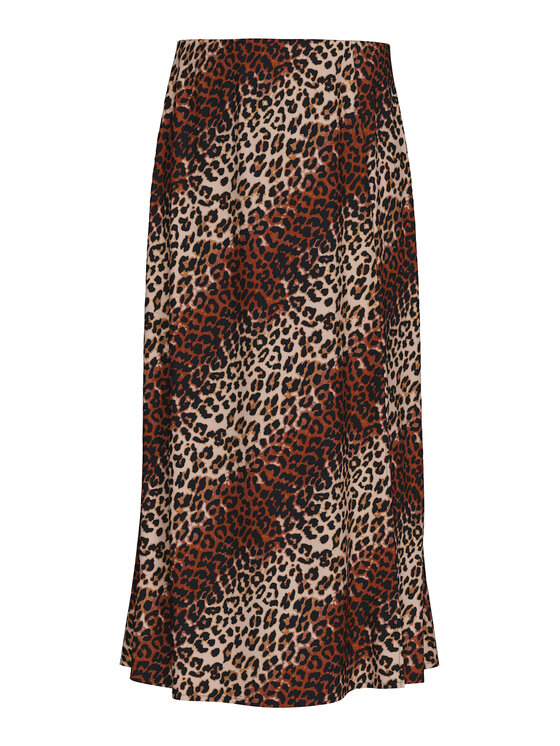 Pieces Pieces Midi sukňa Nya 17147811 Hnedá Regular Fit