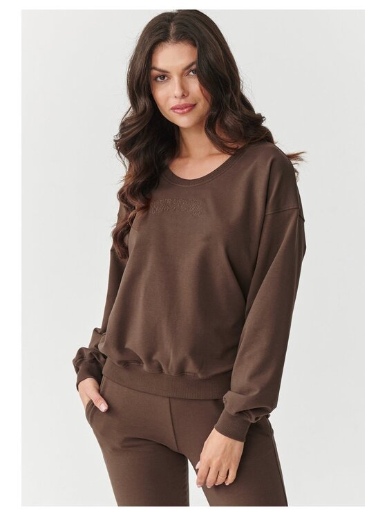 Makadamia Makadamia Dres M891 Brązowy Loose Fit