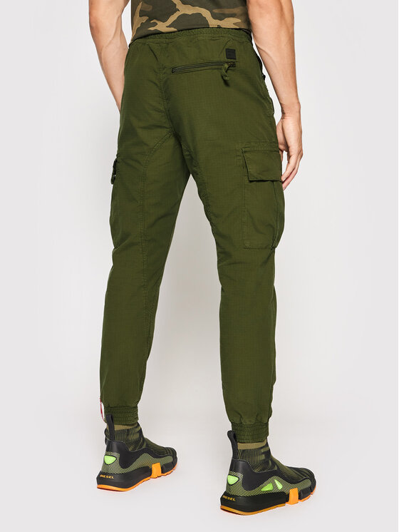 Alpha Industries Alpha Industries Jogger nohavice Ripstop 116201 Zelená Tapered Fit