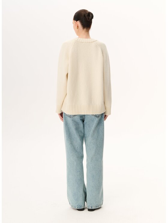 LEBRAND LEBRAND Sweter Farren Beżowy jasny Regular Fit