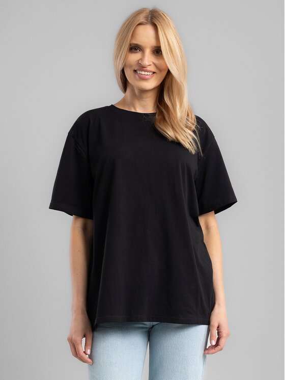 Perso Perso T-Shirt TCE245521F Czarny Regular Fit