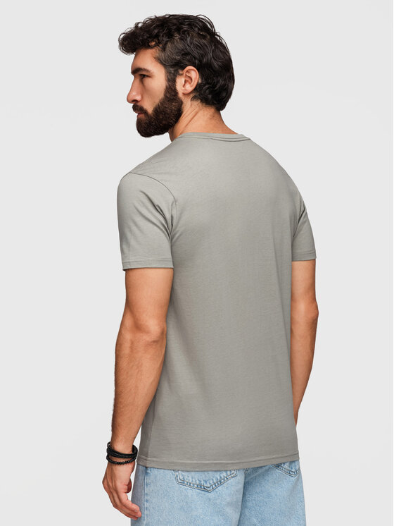 Ombre Ombre T-Shirt OM-TSPT-0259 Szary Regular Fit