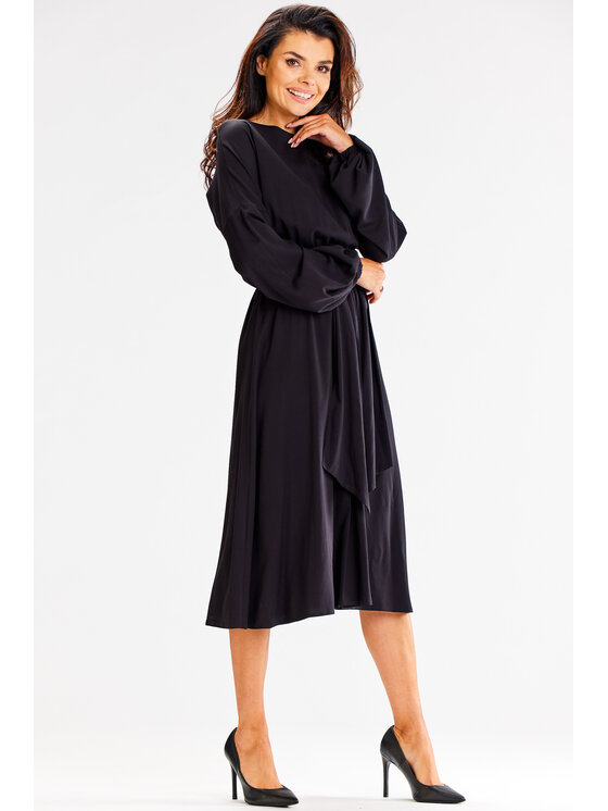 Awama Awama Sukienka letnia A602 Czarny Basic Fit