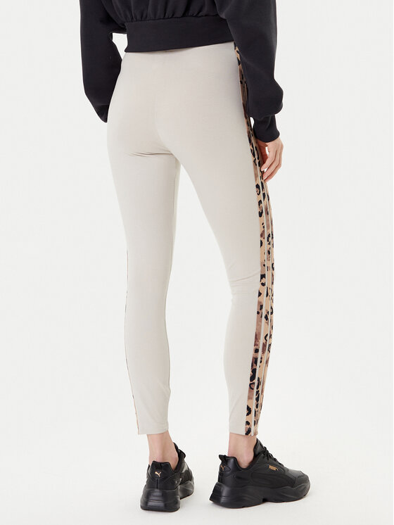adidas adidas Legginsy Animal Print 3-Stripes JM1867 Beżowy Slim Fit