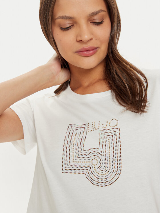 Liu Jo Liu Jo Tricou TF4209 J6040 Alb Regular Fit