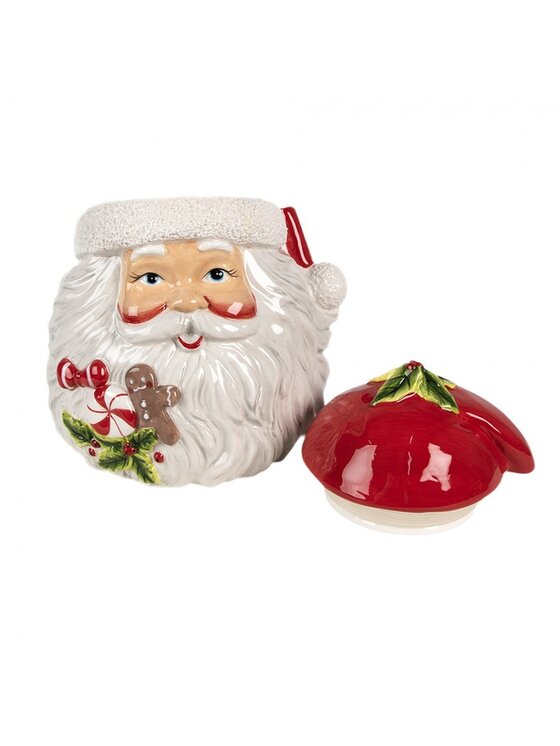 MIAhome MIAhome Pojemnik ceramiczny Święty Mikołaj 20x17x22 cm Czerwony