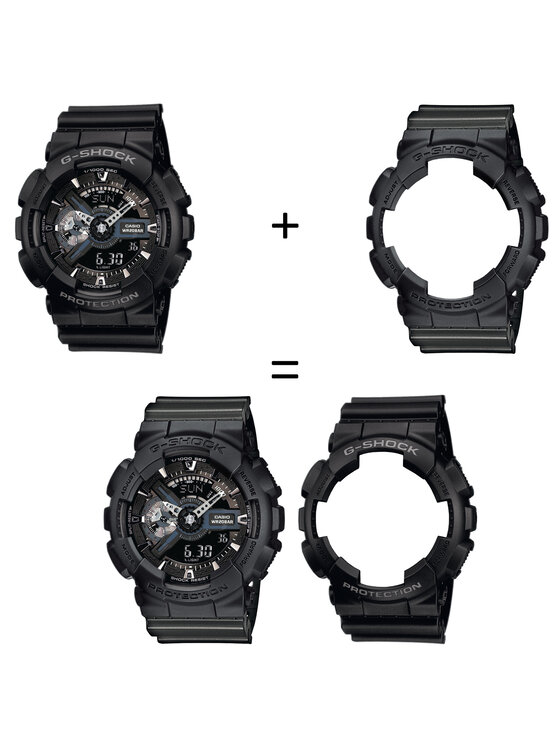 Casio Casio Zegarek SET GA-110-1BER + BEZEL 10358741 + PASEK 10467764 Czarny