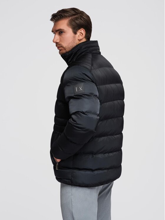 Ombre Ombre Kurtka przejściowa OM-JALP-0218 Czarny Regular Fit