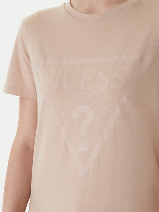 Guess Guess Tricou V2YI07 K8HM0 Bej Regular Fit