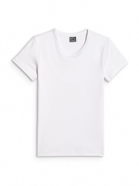 4F 4F T-Shirt BASIC+ Biały Slim Fit