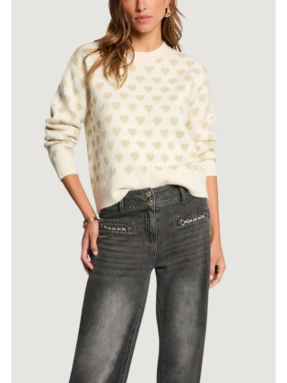 Morgan De Toi Morgan De Toi Maglione 252-MCOEUR Beige Casual Fit