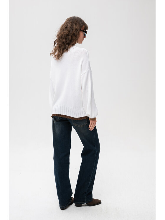 blue shadow blue shadow Sweter Koba Biały Regular Fit