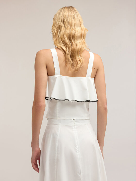 Motivi Motivi Top D746Q000469N011 Bianco Regular Fit