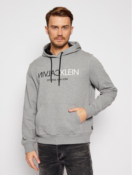 Calvin Klein Calvin Klein Sweatshirt Text Reverse Front Logo K10K106404 Grau Regular Fit
