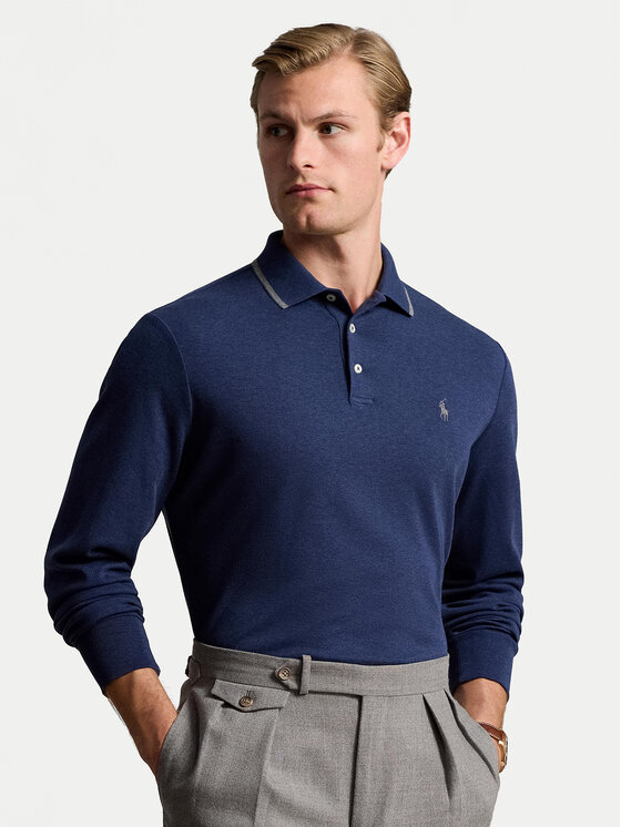 Polo Ralph Lauren Polo 710884588002 Blu scuro Custom Slim Fit, taglia : S