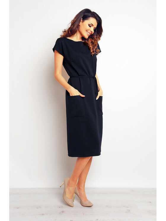 Infinite You Infinite You Sukienka letnia M085 Granatowy Basic Fit