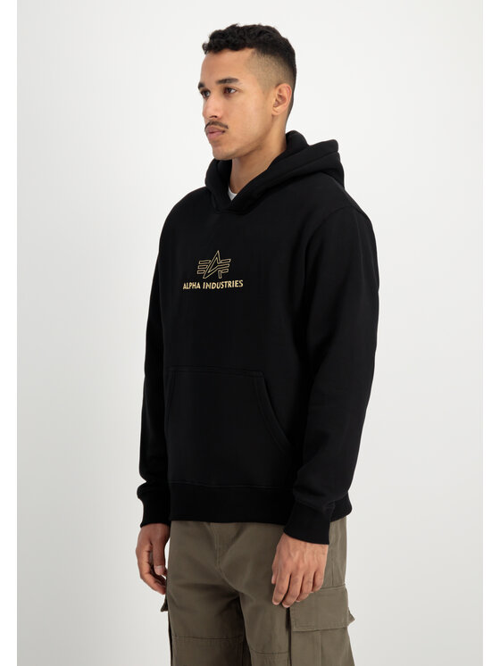 Alpha Industries Alpha Industries Bluza Basic Big Logo TPU Hoodie Czarny Regular Fit