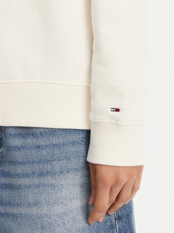 Tommy Jeans Tommy Jeans Džemperis ar kapuci Tonal Crest DW0DW20637 Balts Regular Fit