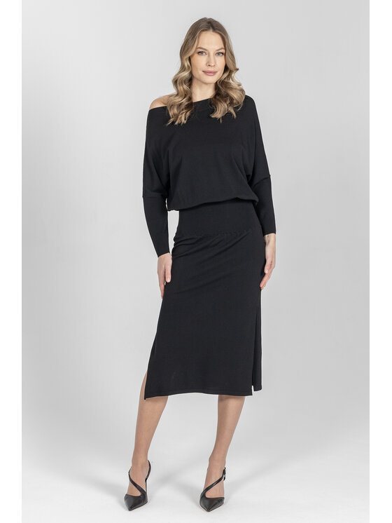 Deni Cler Milano Deni Cler Milano Sukienka wieczorowa T-DC-306D-F2-20-90-1 Czarny Regular Fit