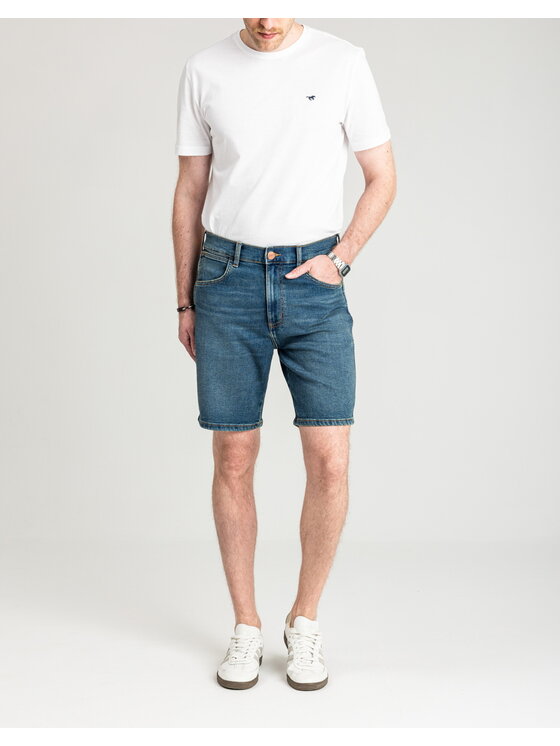 Wrangler Wrangler Szorty jeansowe FRONTIER SHORT Niebieski Regular Fit