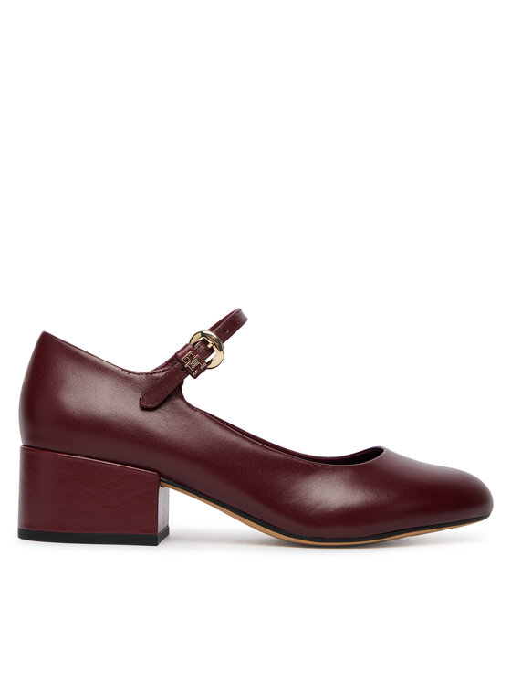 Tommy Hilfiger Tommy Hilfiger Lodičky Heeled Maryjane Buckle FW0FW09347 Bordová