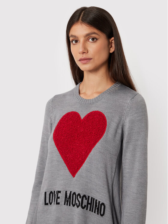 LOVE MOSCHINO LOVE MOSCHINO Трикотажна сукня WSE1411X 1148 Сірий Relaxed Fit