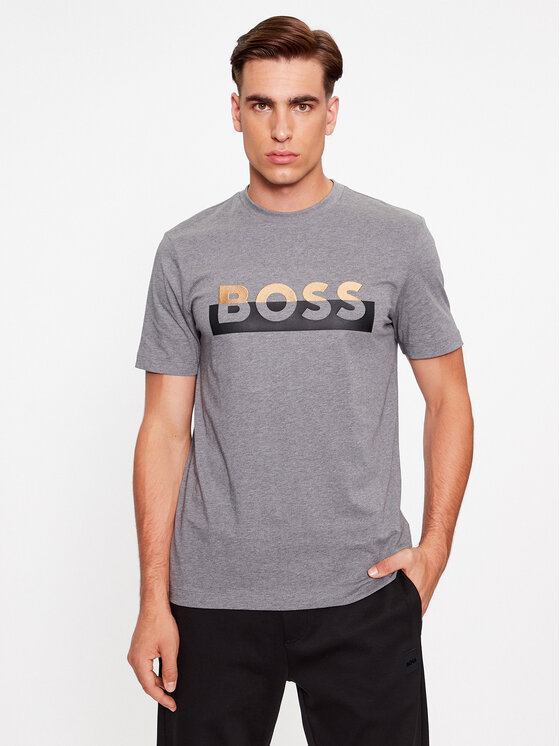 Boss T-krekls Tiburt 421 50499584 Pelēks Regular Fit