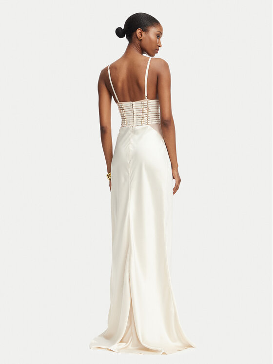 Elisabetta Franchi Elisabetta Franchi Večernja haljina AB-R53-62E2-V760 Krem Slim Fit