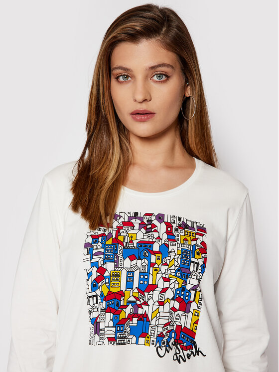 Blusa Valuta 1974029 Bianco Regular Fit
