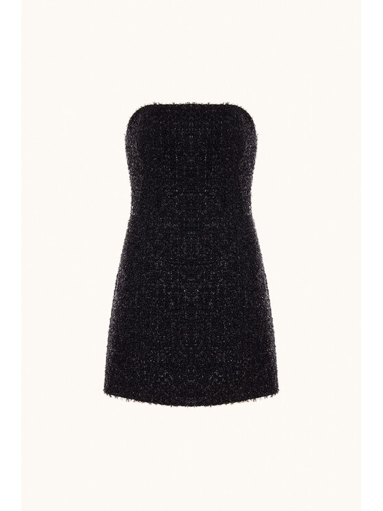 Epuzer Epuzer Sukienka wieczorowa Tweed dress Czarny Standard Fit