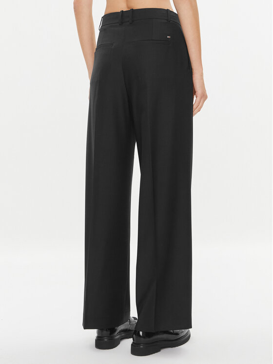 Tommy Hilfiger Tommy Hilfiger Hlače WW0WW39707 Crna Wide Leg