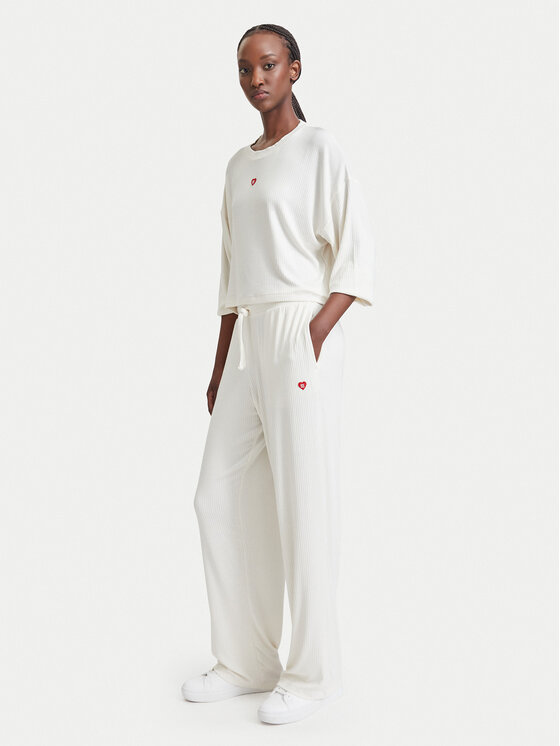 HUGO HUGO Pyjamahose Heart 50566660 Creme Relaxed Fit
