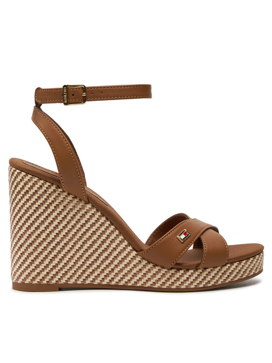 Tommy Hilfiger Sandales Im Raffia Sandal FW0FW08224 Brūns