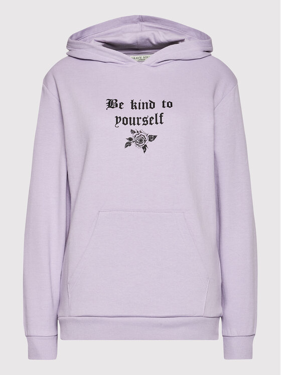 Brave Soul Brave Soul Bluza LSS-69LOVE Fioletowy Relaxed Fit