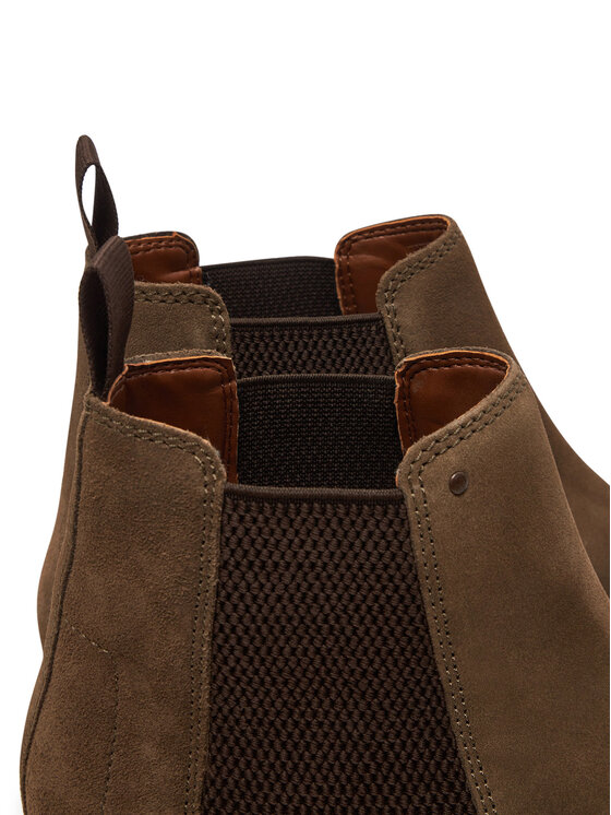 Clarks Jaxen Easy Stivali Chelsea Uomo – Pelle Martellata Marrone, Suola Gomma Leggera, Taglia 44