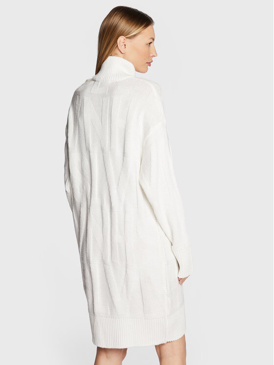 Silvian Heach Silvian Heach Úpletové šaty PGA22087VE Bílá Relaxed Fit