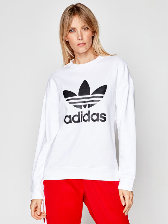 adidas adidas Суитшърт Trefoil GN2961 Бял Regular Fit