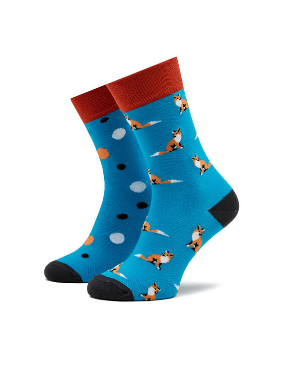 Șosete Înalte Unisex Funny Socks Fox SM1/10 Albastru
